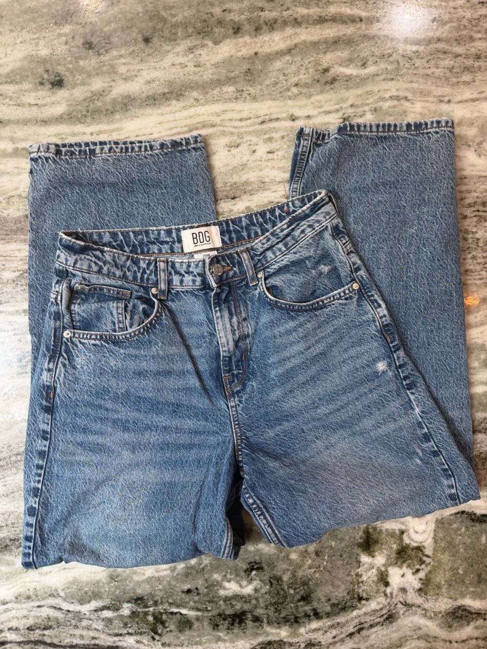 BDG Light Blue High-Rise Straight Jeans